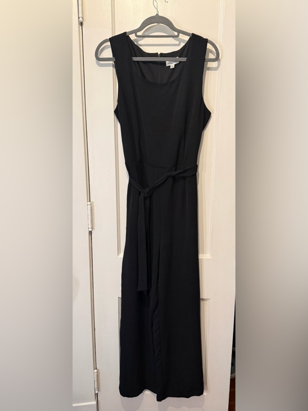 Sleeveless Black Belted Jumpsuit
